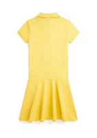 Girls 7-16 Stretch Mesh Polo Dress