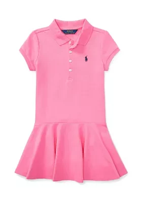 Girls 2-6x Stretch Cotton Mesh Polo Dress