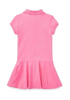 Girls 2-6x Stretch Cotton Mesh Polo Dress