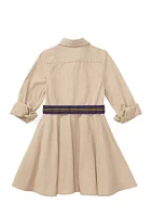 Girls 2-6x Belted Cotton Chino Shirtdress