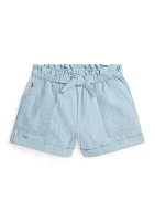 Girls 2-6x Cotton Chambray Camp Shorts