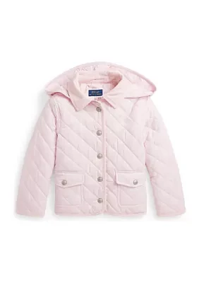 Girls 2-6x Quilted Water Repellent Barn Jacket