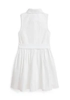 Girls 2-6x Belted Cotton Oxford Shirtdress