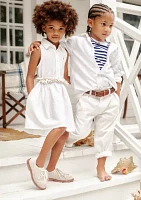 Girls 2-6x Belted Cotton Oxford Shirtdress