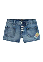 Girls 2-6x Patchwork Cotton Denim Shorts