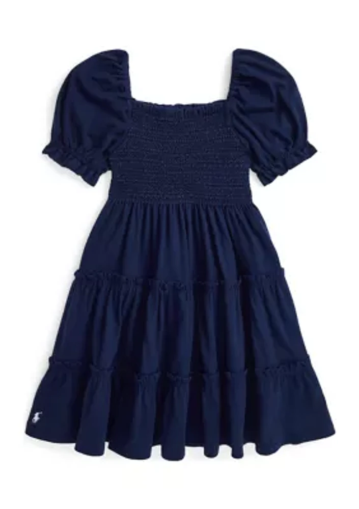 Girls 2-6x Smocked Cotton Jersey Dress