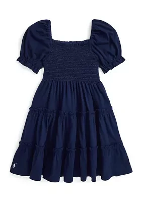 Girls 2-6x Smocked Cotton Jersey Dress