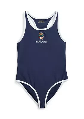 Girls 2-6x Polo Bear One Piece Swimsuit