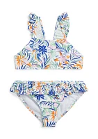 Girls 2-6x Tropical Print Two Piece Swimsuit