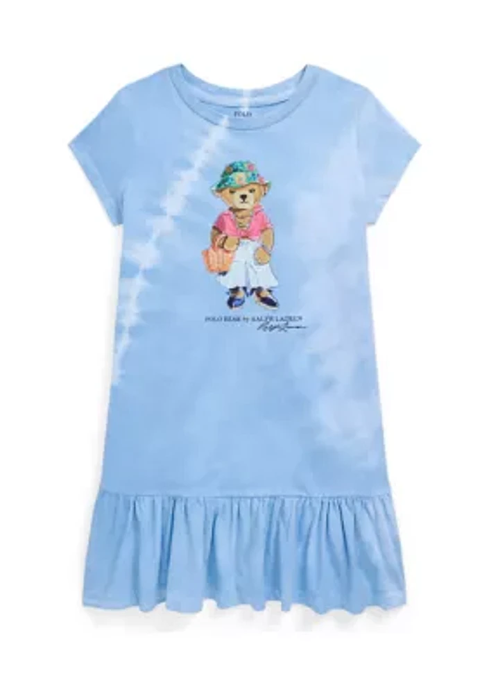 Girls 2-6x Tie Dye Polo Bear Cotton T-Shirt Dress