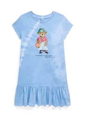 Girls 2-6x Tie Dye Polo Bear Cotton T-Shirt Dress