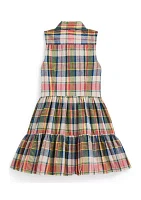 Girls 2-6x Plaid Cotton Madras Shirtdress