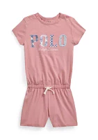 Girls 2-6x Mixed Logo Cotton Jersey Romper