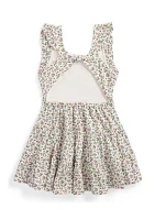 Girls 2-6x Floral Printed Tiered Cotton Jersey Dress