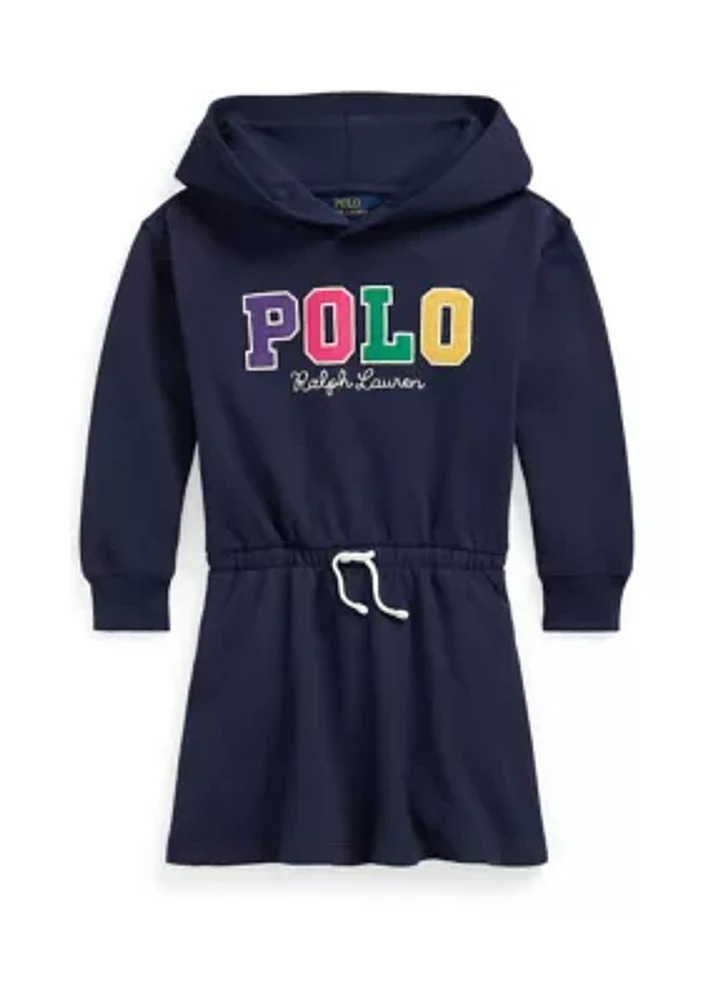 Girls 4-6x Corduroy Logo Fleece Hoodie Dress