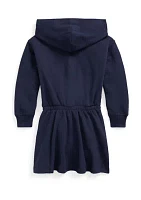 Girls 4-6x Corduroy Logo Fleece Hoodie Dress