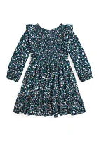 Girls 2-6x Floral Smocked Cotton Jersey Dress