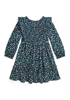 Girls 2-6x Floral Smocked Cotton Jersey Dress