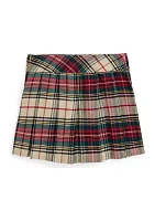 Girls 2-6x Plaid Pleated Cotton Twill Skirt