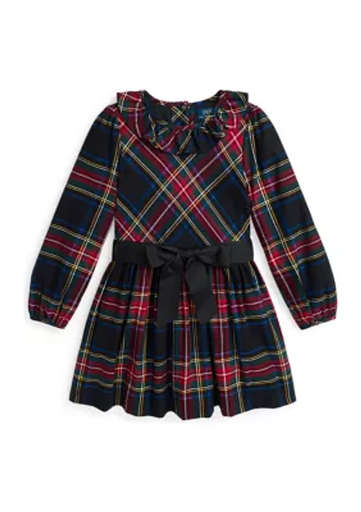 Girls 2-6x Plaid Cotton Sateen Dress