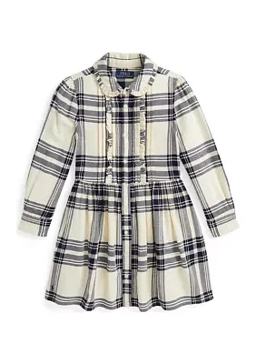 Girls 2-6x Plaid Cotton Twill Shirtdress