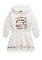 Girls 2-6x Embroidered Fleece Hoodie Dress