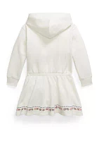 Girls 2-6x Embroidered Fleece Hoodie Dress