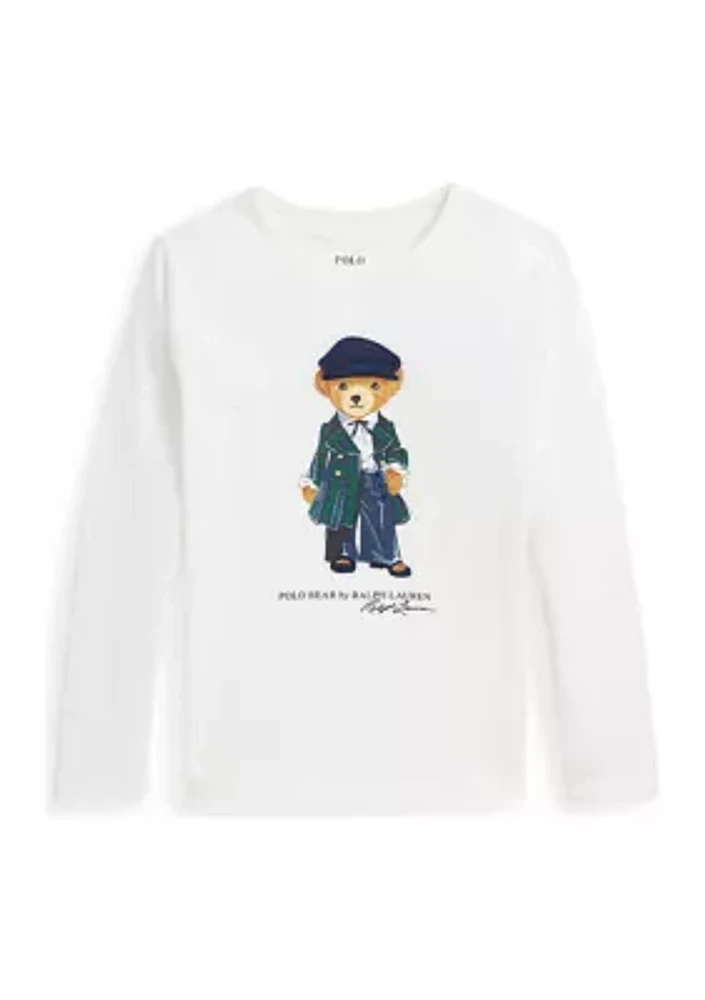 Girls 2-6x Polo Bear Cotton Jersey Long Sleeve T-Shirt