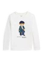 Girls 2-6x Polo Bear Cotton Jersey Long Sleeve T-Shirt