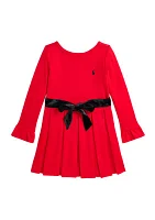 Girls 2-6x Pleated Ponte Dress