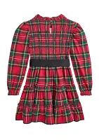 Girls 2-6x Plaid Smocked Cotton Jersey Dress