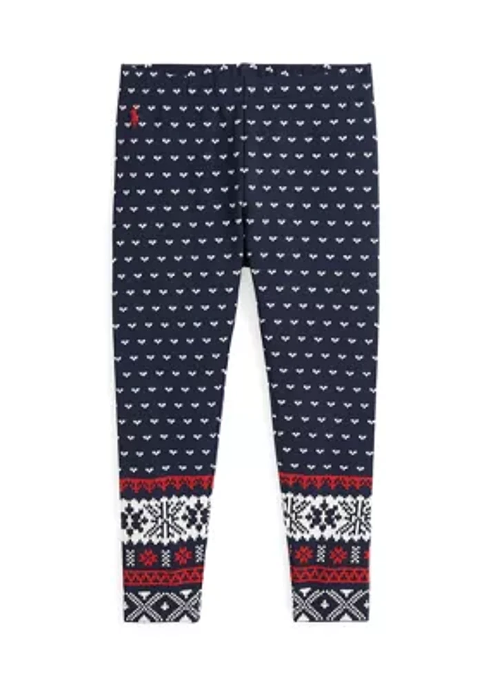 Girls 2-6x Fair Isle Stretch Jersey Leggings