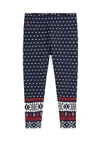 Girls 2-6x Fair Isle Stretch Jersey Leggings