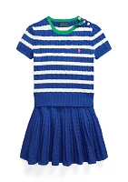 Girls 2-6x Striped Cotton Sweater & Skirt Set