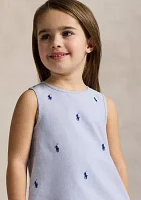 Girls 2-6x Polo Pony Cotton Oxford Dress