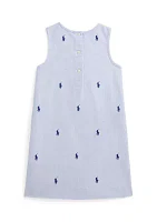 Girls 2-6x Polo Pony Cotton Oxford Dress