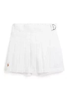 Girls 2-6x Pleated Cotton Seersucker Wrap Skort