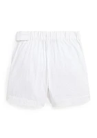 Girls 2-6x Pleated Cotton Seersucker Wrap Skort