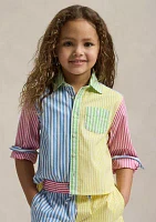 Girls 2-6x Striped Cotton Boxy Fun Shirt