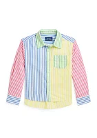 Girls 2-6x Striped Cotton Boxy Fun Shirt