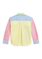 Girls 2-6x Striped Cotton Boxy Fun Shirt