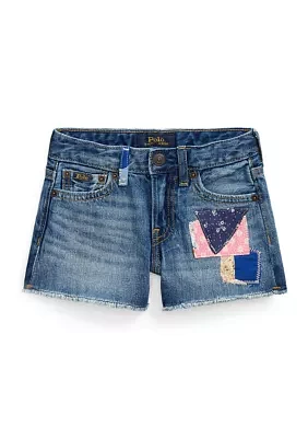 Girls 2-6x Distressed Cotton Denim Shorts