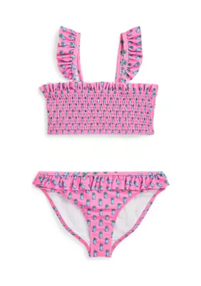 Girls 2-6x Pineapple Printed 2 Piece Swimsuit