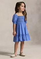 Girls 2-6x Smocked Cotton Jersey Dress