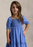 Girls 2-6x Smocked Cotton Jersey Dress