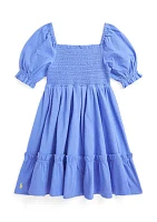 Girls 2-6x Smocked Cotton Jersey Dress