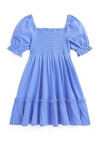 Girls 2-6x Smocked Cotton Jersey Dress