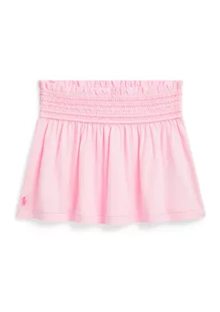 Girls 2-6x Smocked Cotton Jersey Skirt