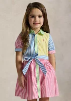 Girls 2-6x Striped Cotton Fun Shirtdress