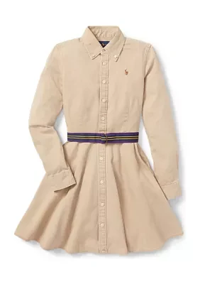 Belted Cotton Chino Shirtdress